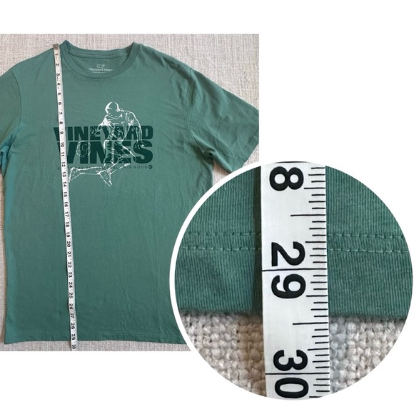 VINEYARD VINES Soccer Graphic Tee Shirt Green White Short Sleeve Cotton Men's M - Picture 11 of 12